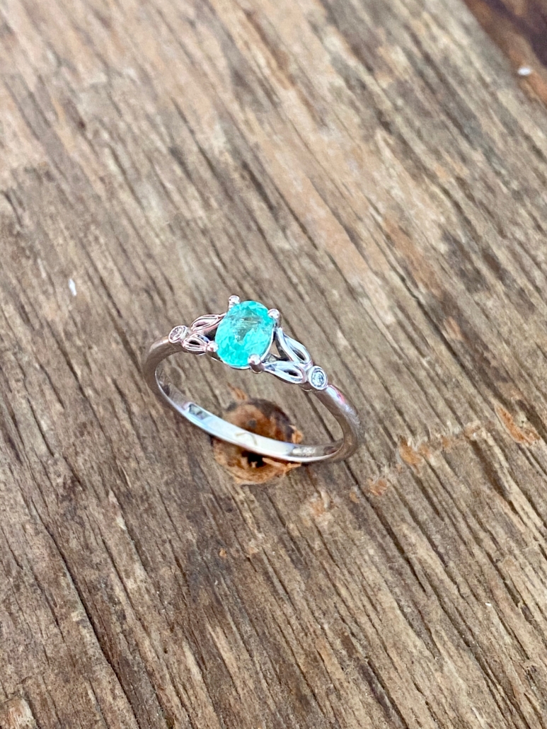 Oval Cut Paraiba Tourmaline Engagement Ring Cocktail Ring in Sterling –  shine of diamond