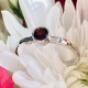 14K White Gold, 4mm Garnet Ring