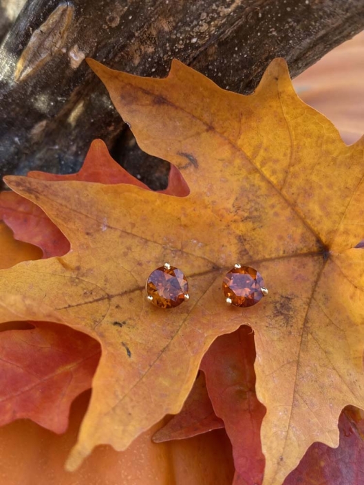 14K Yellow Gold, 6mm Madeira Citrine Stud Earrings $488