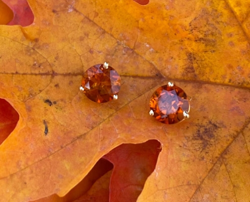 14K Yellow Gold, 6mm Madeira Citrine Stud Earrings $488