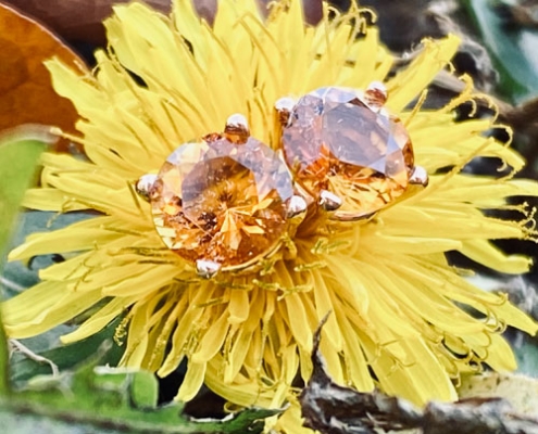 14K Rose Gold, 6mm Citrine Stud Earrings $480-