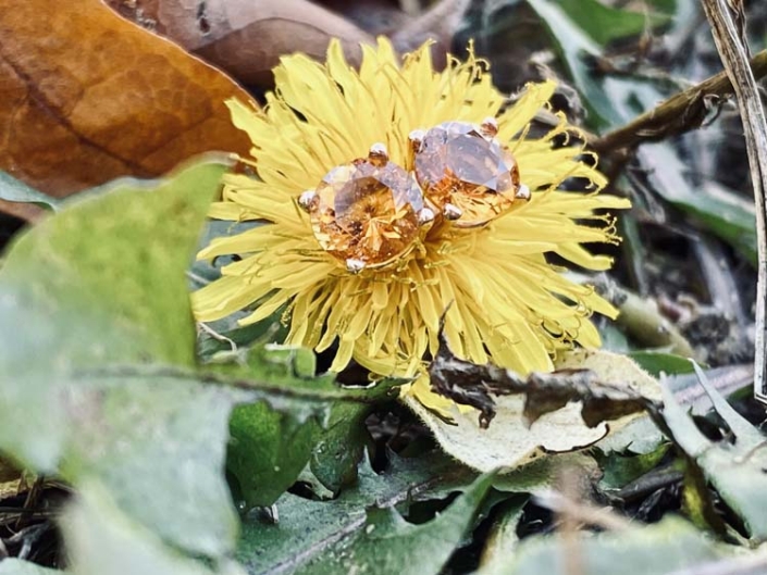 14K Rose Gold, 6mm Citrine Stud Earrings $480-