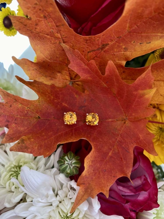 14K Rose Gold, 6mm Citrine Stud Earrings $480-