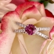 14K White Gold, .79 ct Rhodolite Garnet, .48 ct tw Diamond Ring