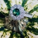 18K White Gold Maine Green Tourmaline Diamond Ring